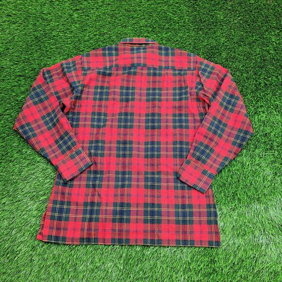 Adams-Row Country Wool Plaid Button Shirt Medium 21x28 Baggy Flannel - Picture 2 of 15
